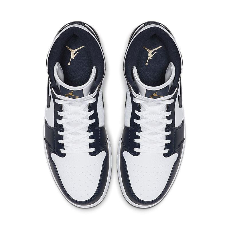 Air Jordan 1 Mid 'White Metallic Gold Obsidian' | Banlieue91