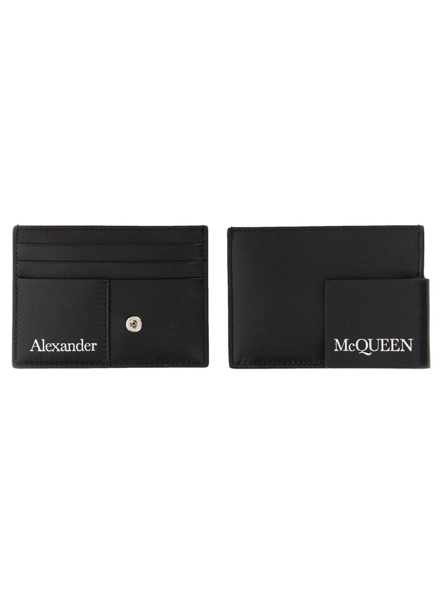 ALEXANDER MCQUEEN Mini Card Holder with Front Logo Print | Banlieue91