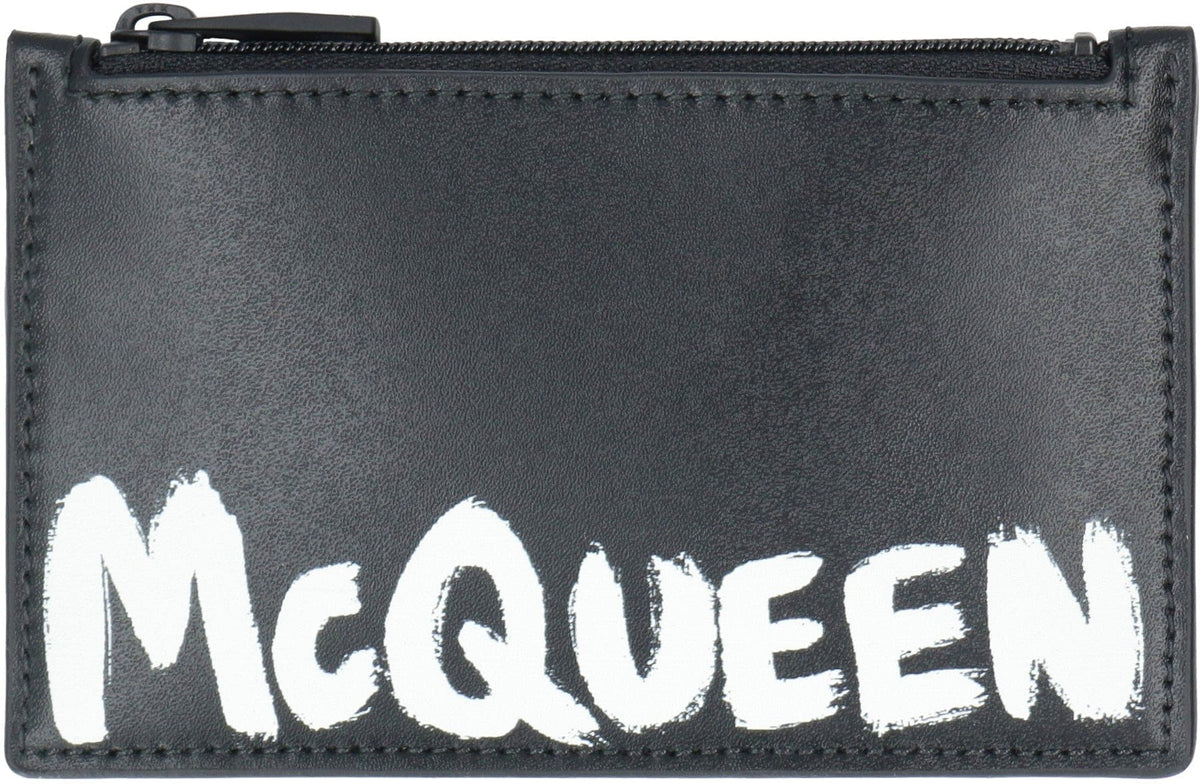 ALEXANDER MCQUEEN Mini Leather Card Holder for Men | Banlieue91