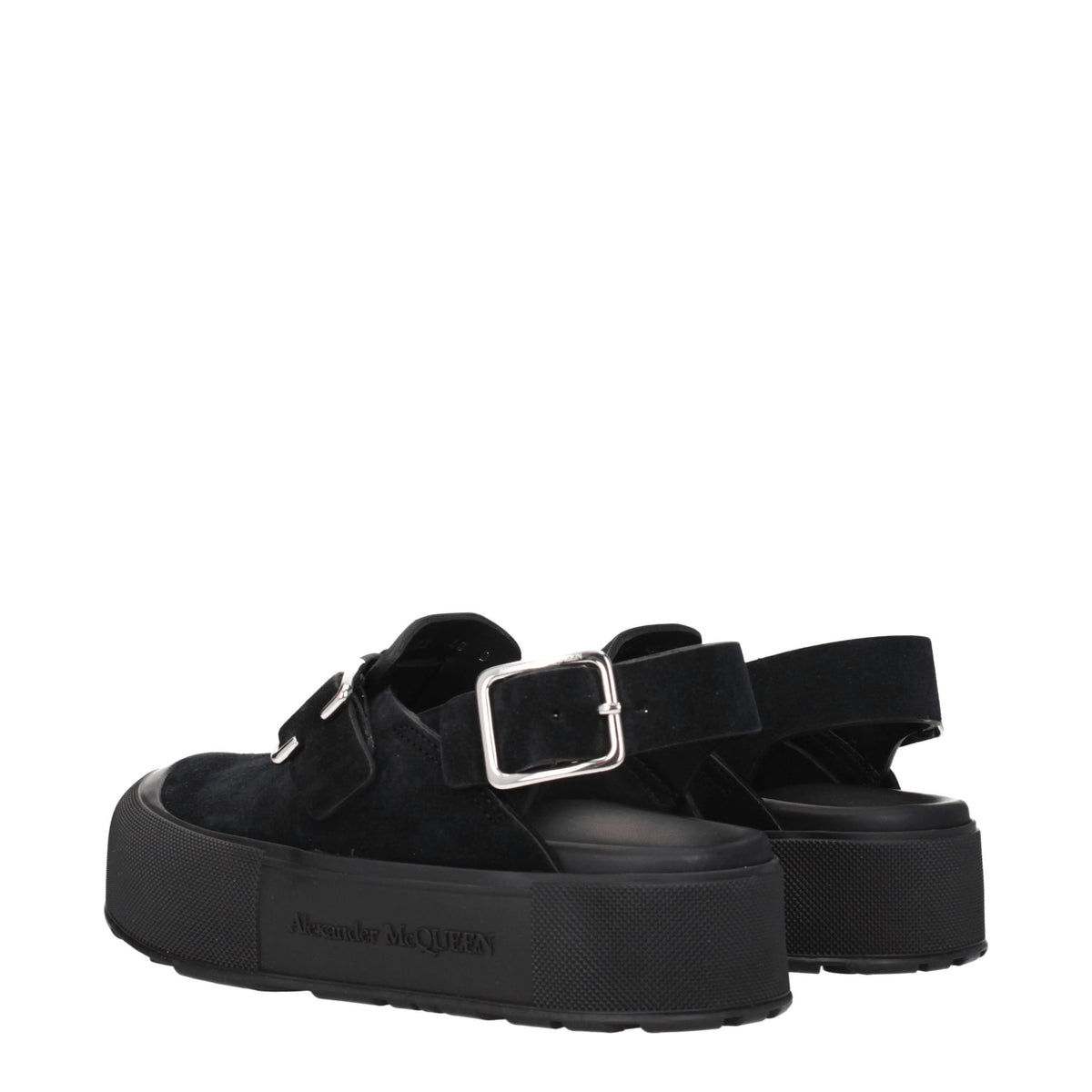 Alexander McQueen Sandali Uomo Camoscio Nero | Banlieue91