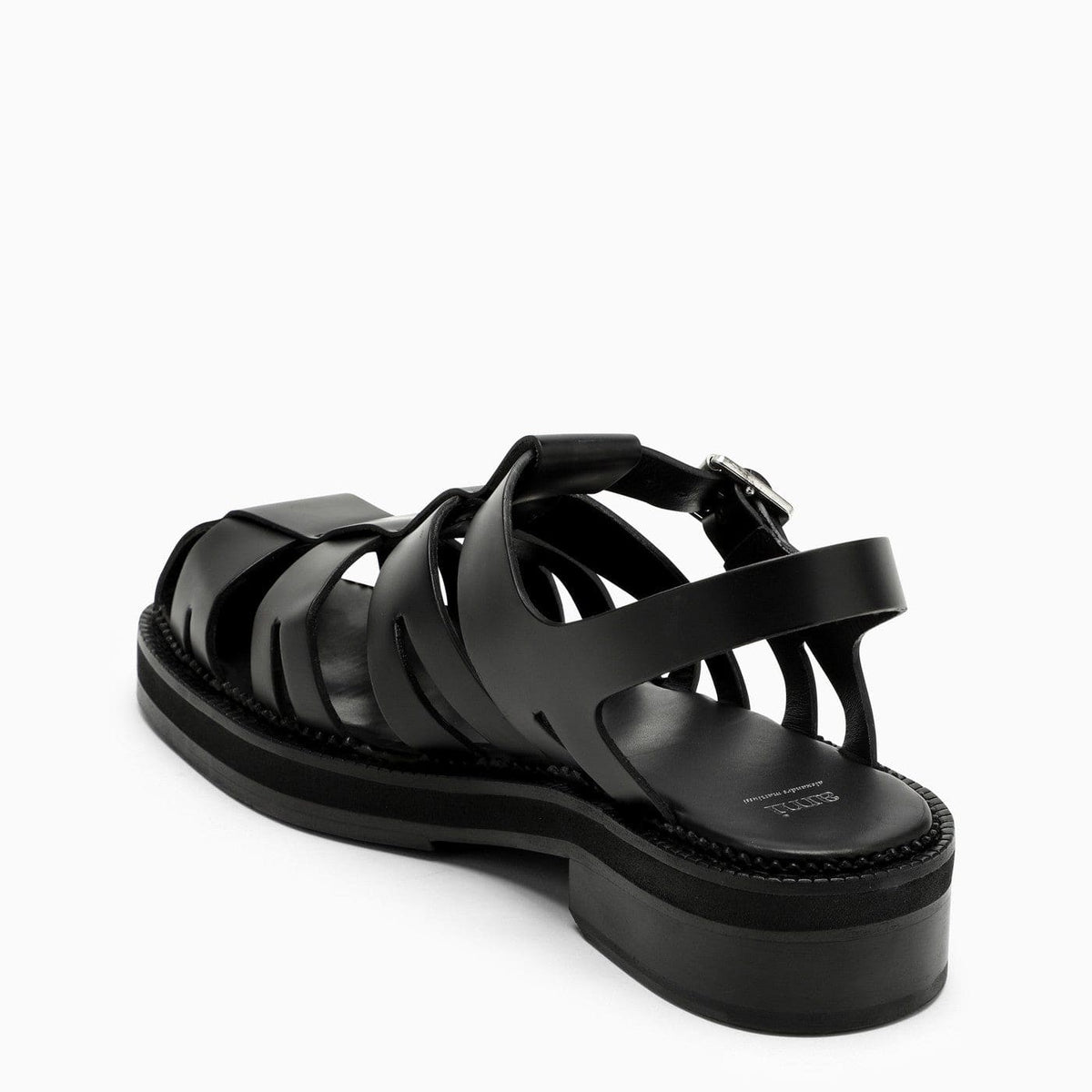 Ami Paris Black Fisherman Sandals In Leather | Banlieue91