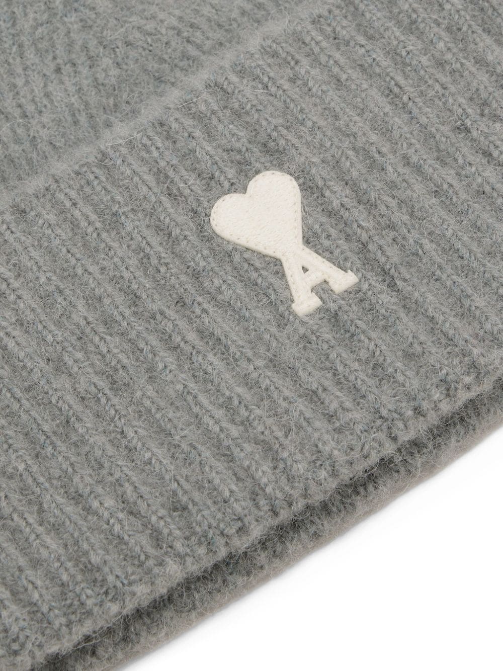 AMI PARIS Ribbed Wool Beanie with Turned-Up Hem | Banlieue91