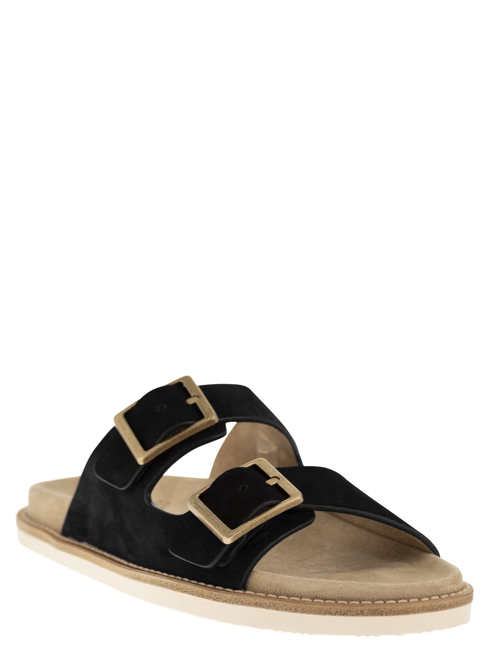 Brunello Cucinelli Urban Slides In Washed Suede - Banlieue91 -