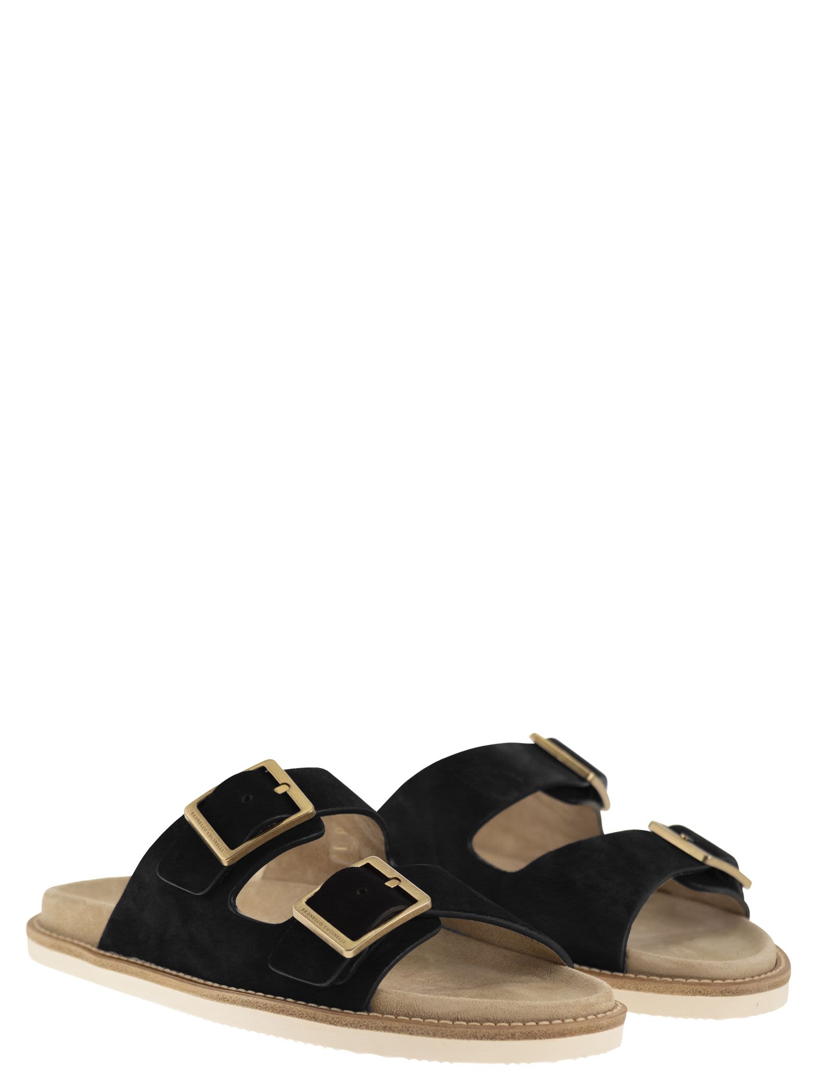Brunello Cucinelli Urban Slides In Washed Suede - Banlieue91 -