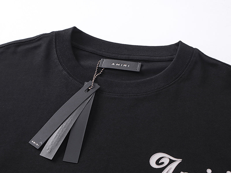 AMIRI MEN'S NEW BRAND BLACK COTTON T-SHIRT