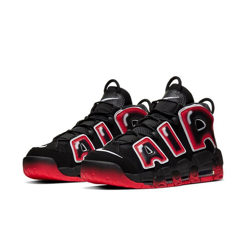 Nike Air More Uptempo 'Black White Laser Crimson' - Banlieue91