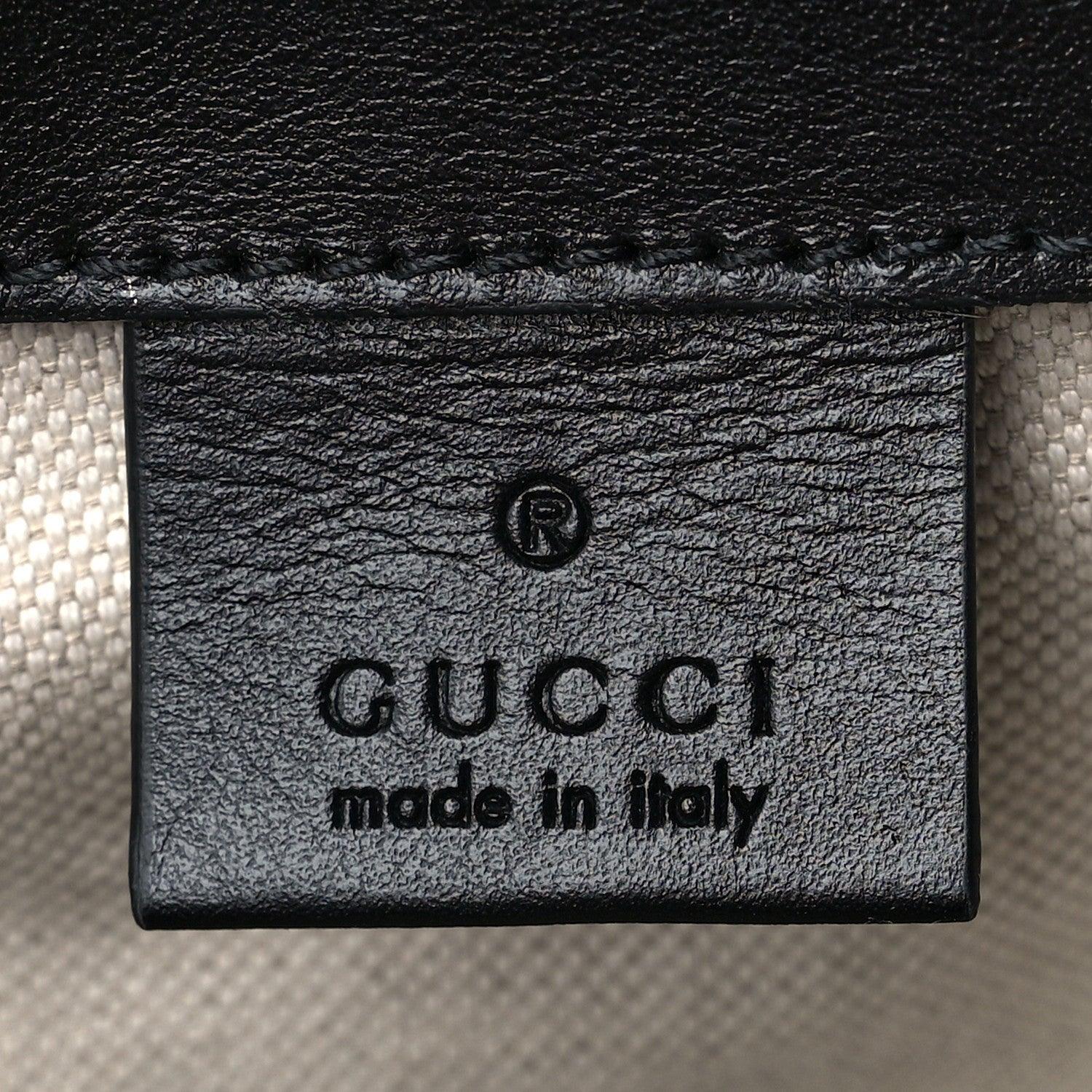 Gucci Calfskin GG Tennis Embossed Double Buckle Backpack Black - Banlieue91