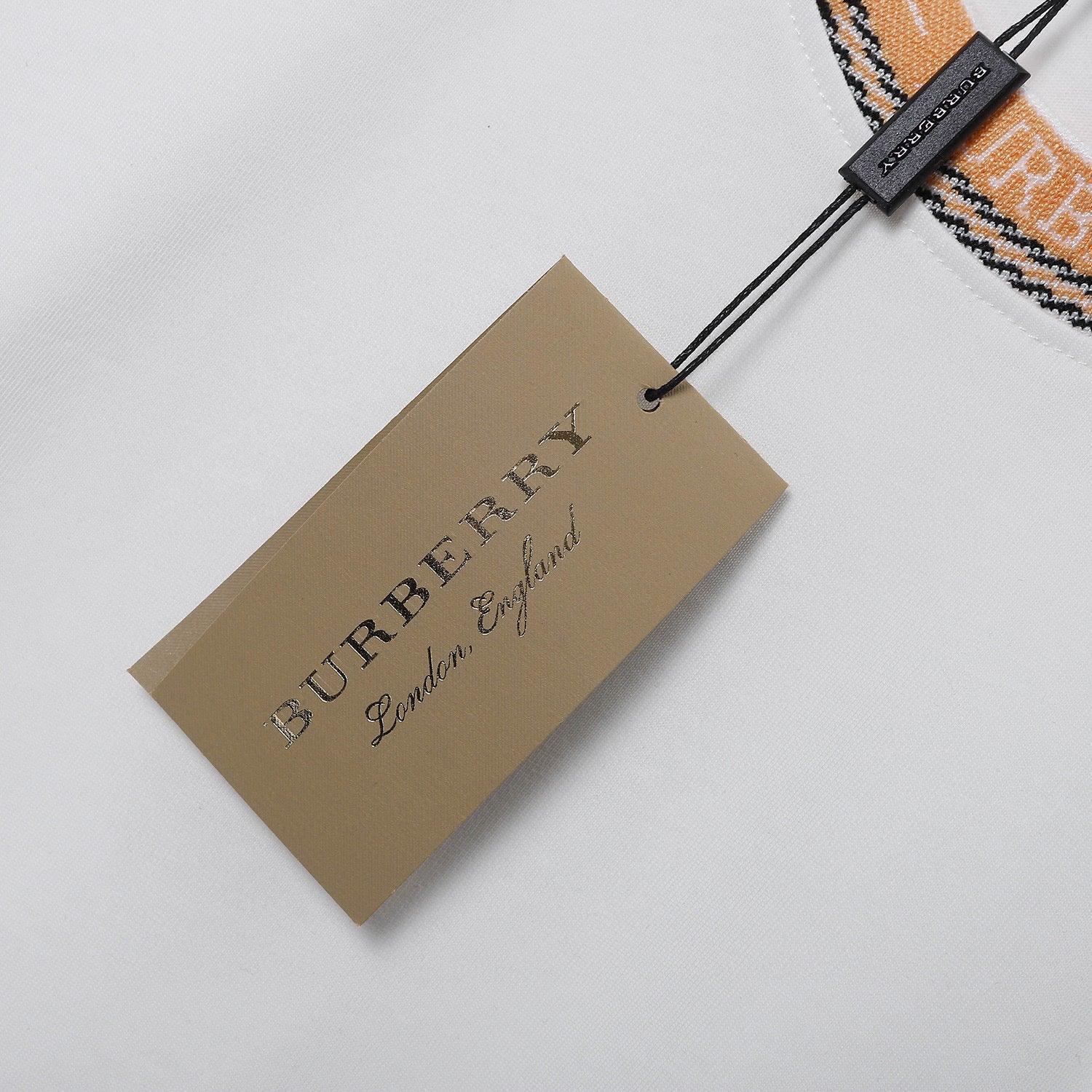 Burberry T-Shirt Without Collar 'White & Beige' - Banlieue91