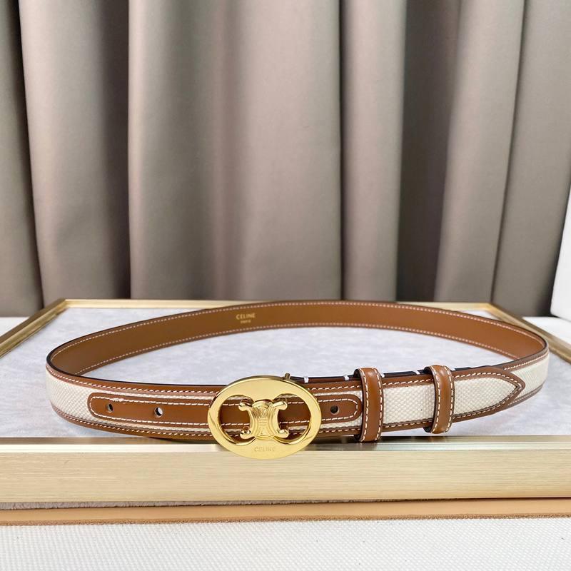 Celine Women Belt 'White/Brown' - Banlieue91