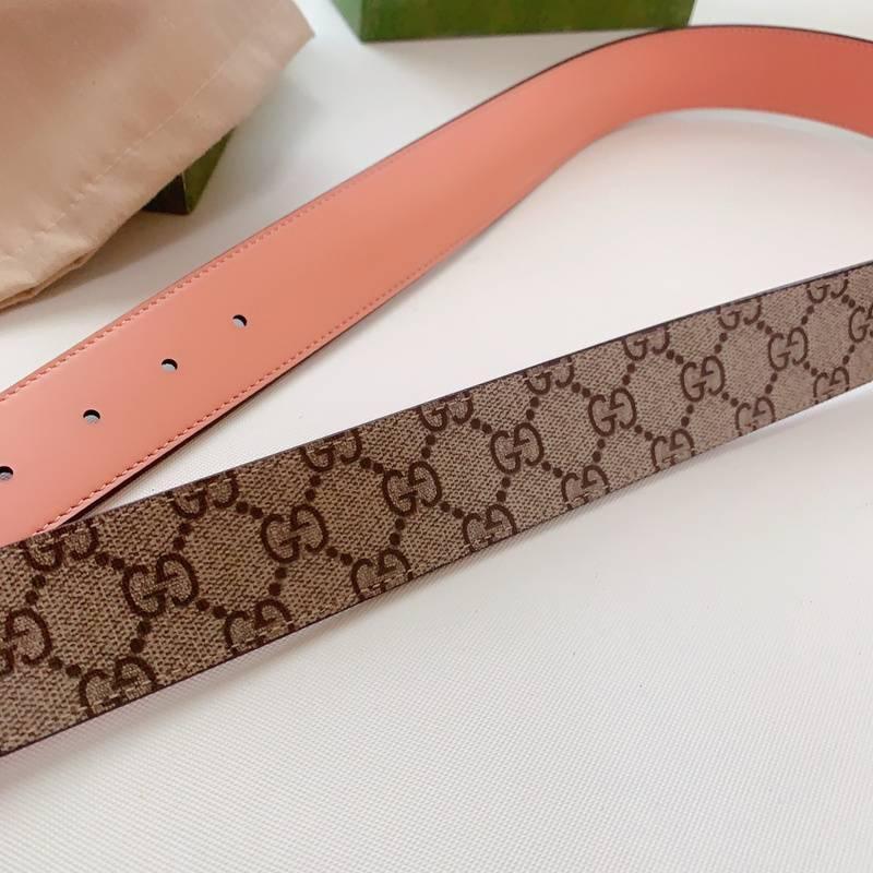 GUCCI Embellished coated-canvas and leather belt 'Beige' - Banlieue91
