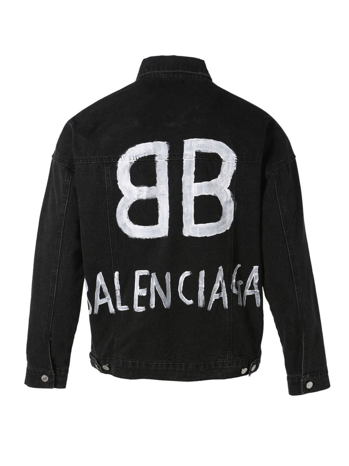 Balenciaga BB Sprayed Denim Jacket Large Fit 'Dark Grey White' | Banlieue91