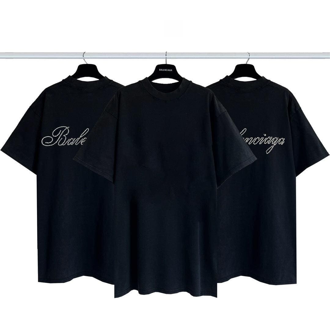 Balenciaga Handwritten Black T-Shirt Without Collar | Banlieue91