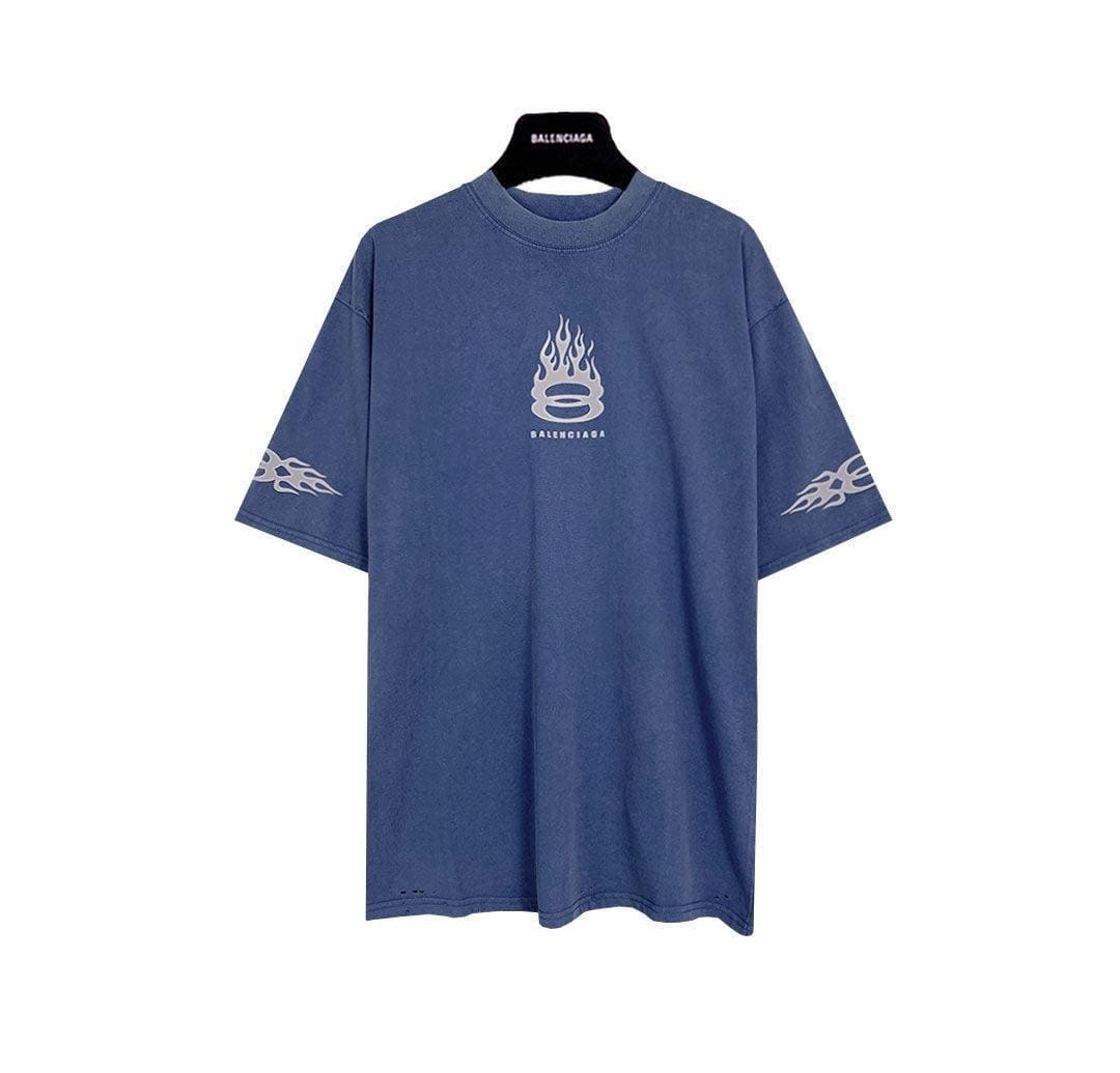 Balenciaga Light Blue T-Shirt Without Collar | Banlieue91