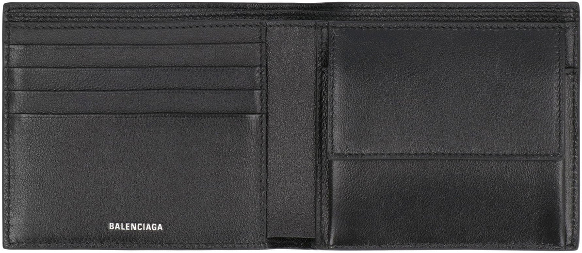 BALENCIAGA Mini Bifold Wallet with Logo Print | Banlieue91