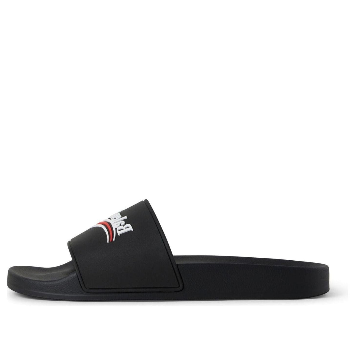 BALENCIAGA Pool Rubber Political Logo Sandals | Banlieue91