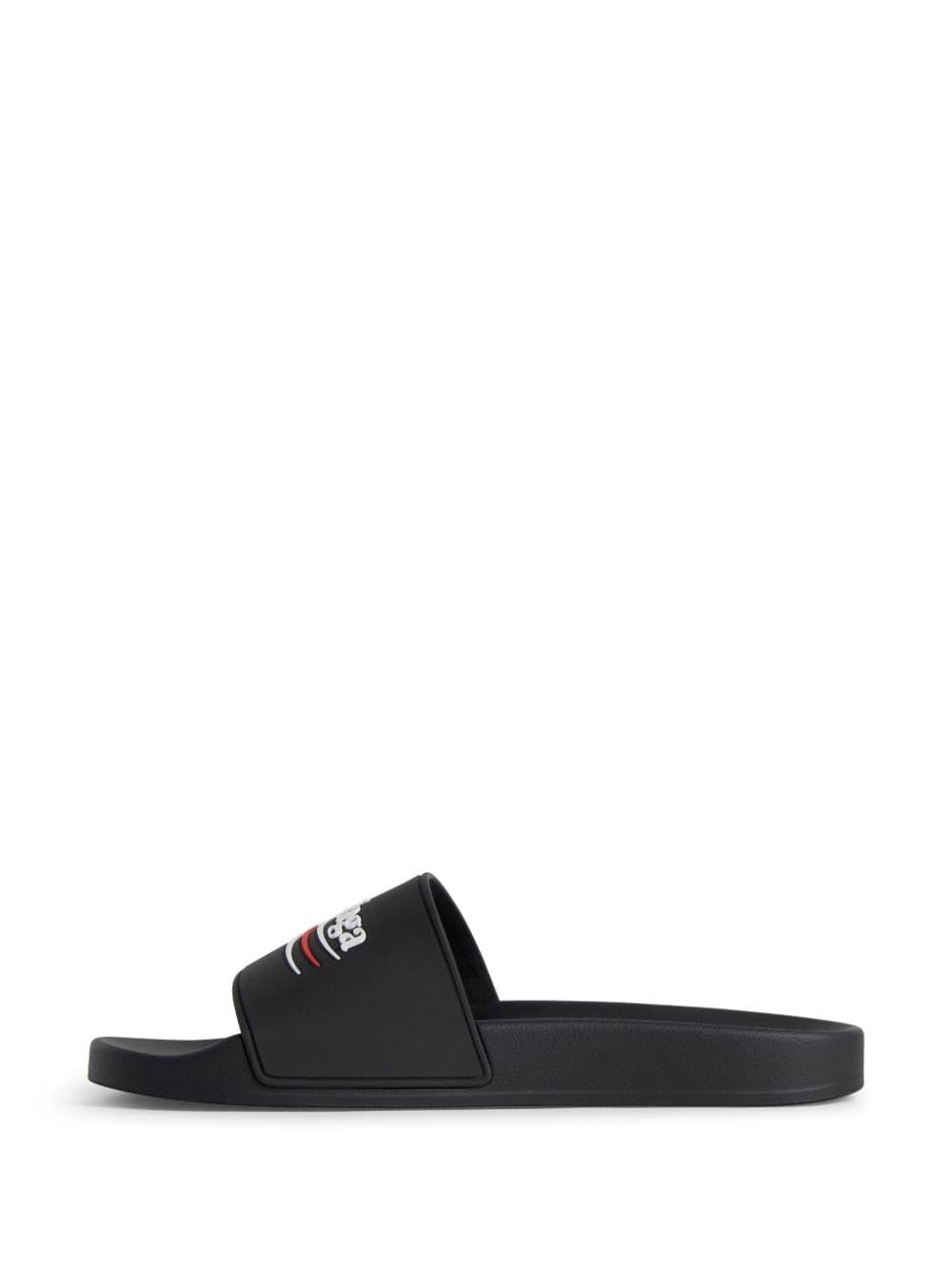BALENCIAGA Pool Rubber Political Logo Sandals | Banlieue91