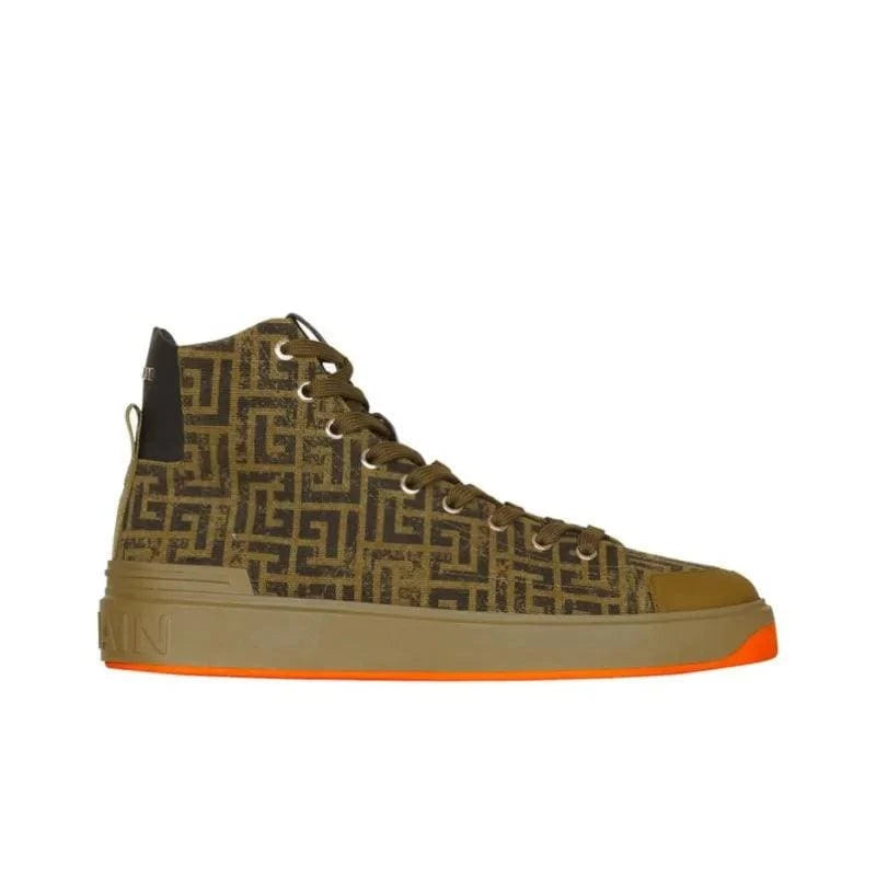 BALMAIN Casual Shoes Men High Top Khaki | Banlieue91
