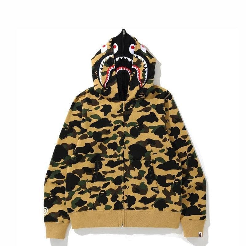 BAPE 1st Camo Shark Full Zip Hoodie (FW21) Yellow | Banlieue91