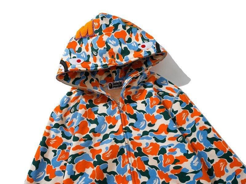 BAPE Camo Shark Full Zip Hoodie Purple Yellow Blue | Banlieue91
