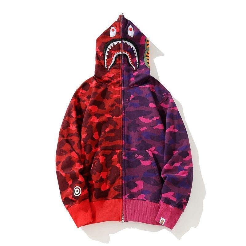 BAPE Color Camo Crazy Shark Full Zip Hoodie | Banlieue91