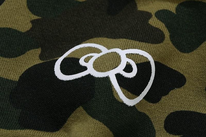 BAPE Sanrio Milo Hello Kitty Split Face 1st Camo Full Zip Hoodie A Bathing Ape Green | Banlieue91