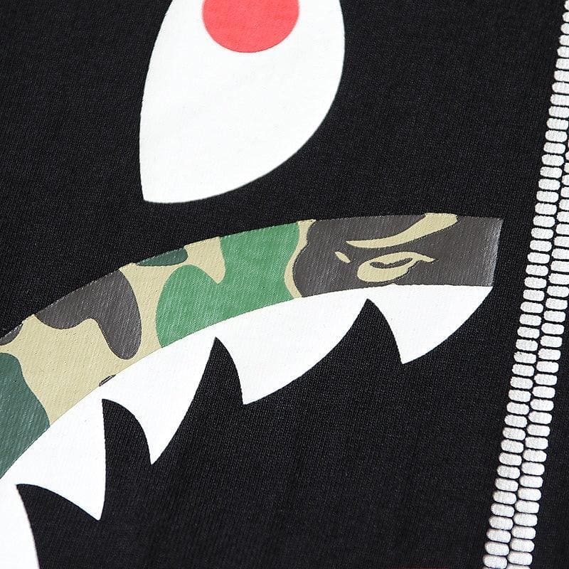 BATHING APE Black T-SHORT SLEEVE TEE 1ST CAMO SHARK TEE | Banlieue91