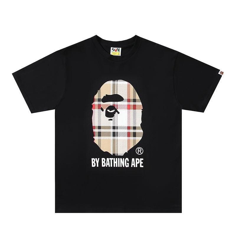 Bathing Ape Check by Bathing Tee Black/Beige | Banlieue91