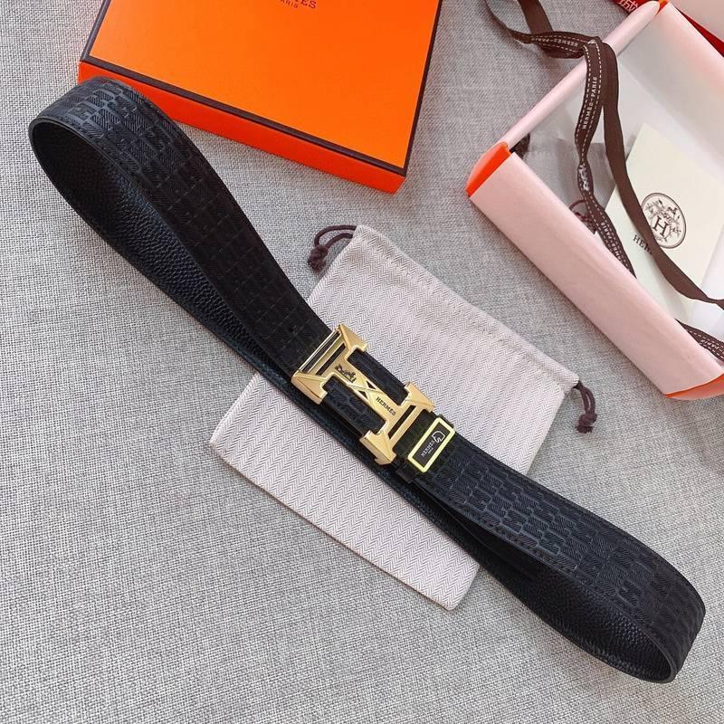Hermes Men Gold Buckle Belt 'Black' - Banlieue91