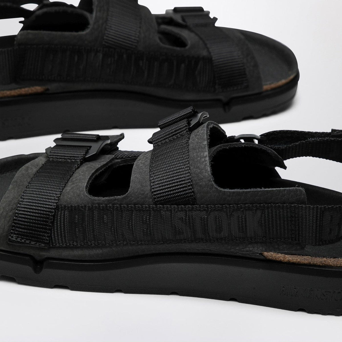 Birkenstock Black Shinjuku Sandal In Natural Leather And Tissue | Banlieue91