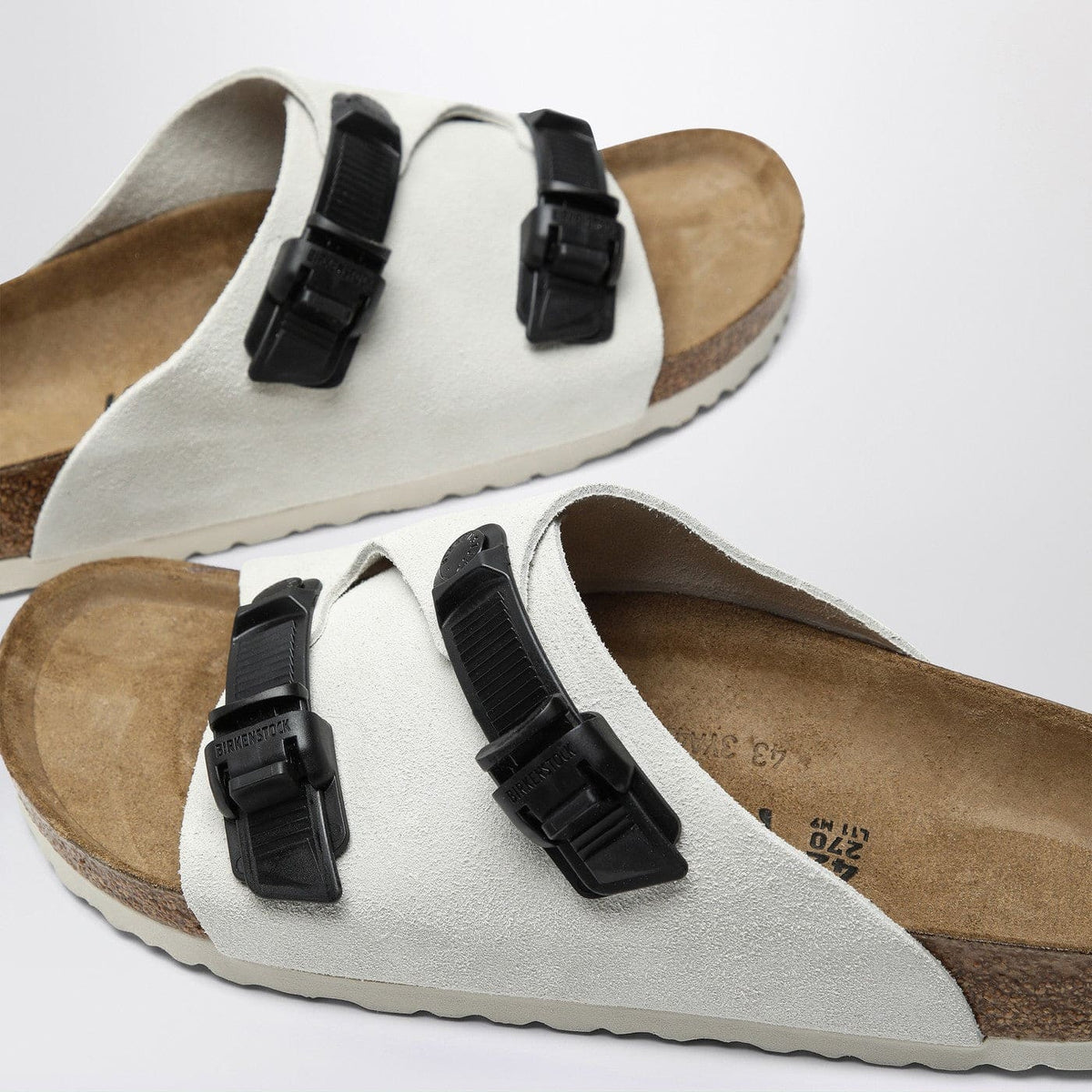 Birkenstock Slide Zürich Tech Antique White In Suede | Banlieue91