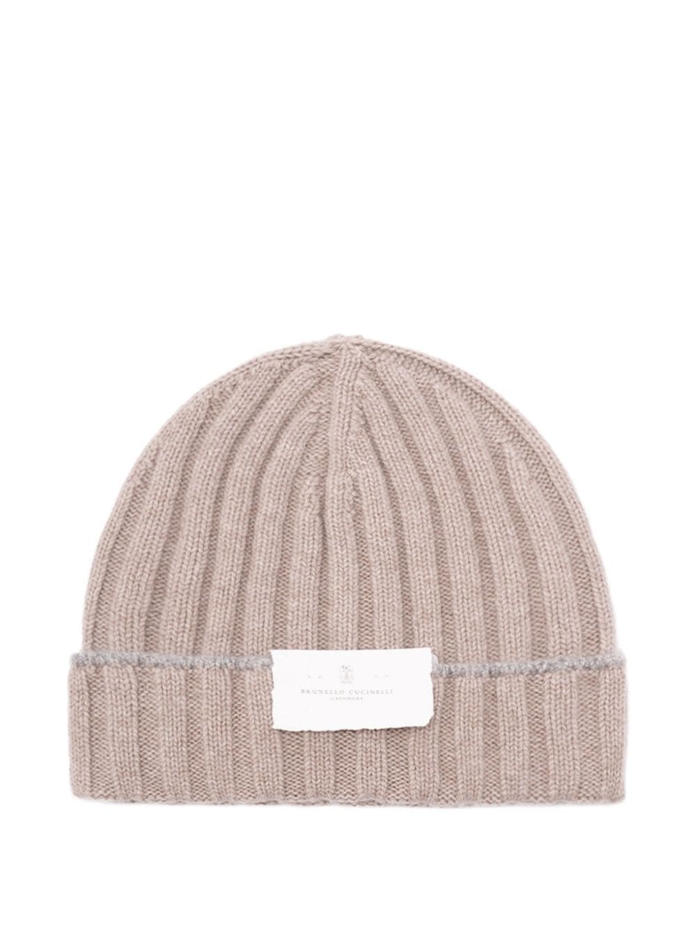 BRUNELLO CUCINELLI Cashmere Beanie with Folded Cuff and Logo Patch | Banlieue91