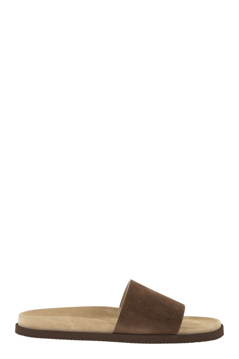 BRUNELLO CUCINELLI Flat Suede Sandals for Men | Banlieue91