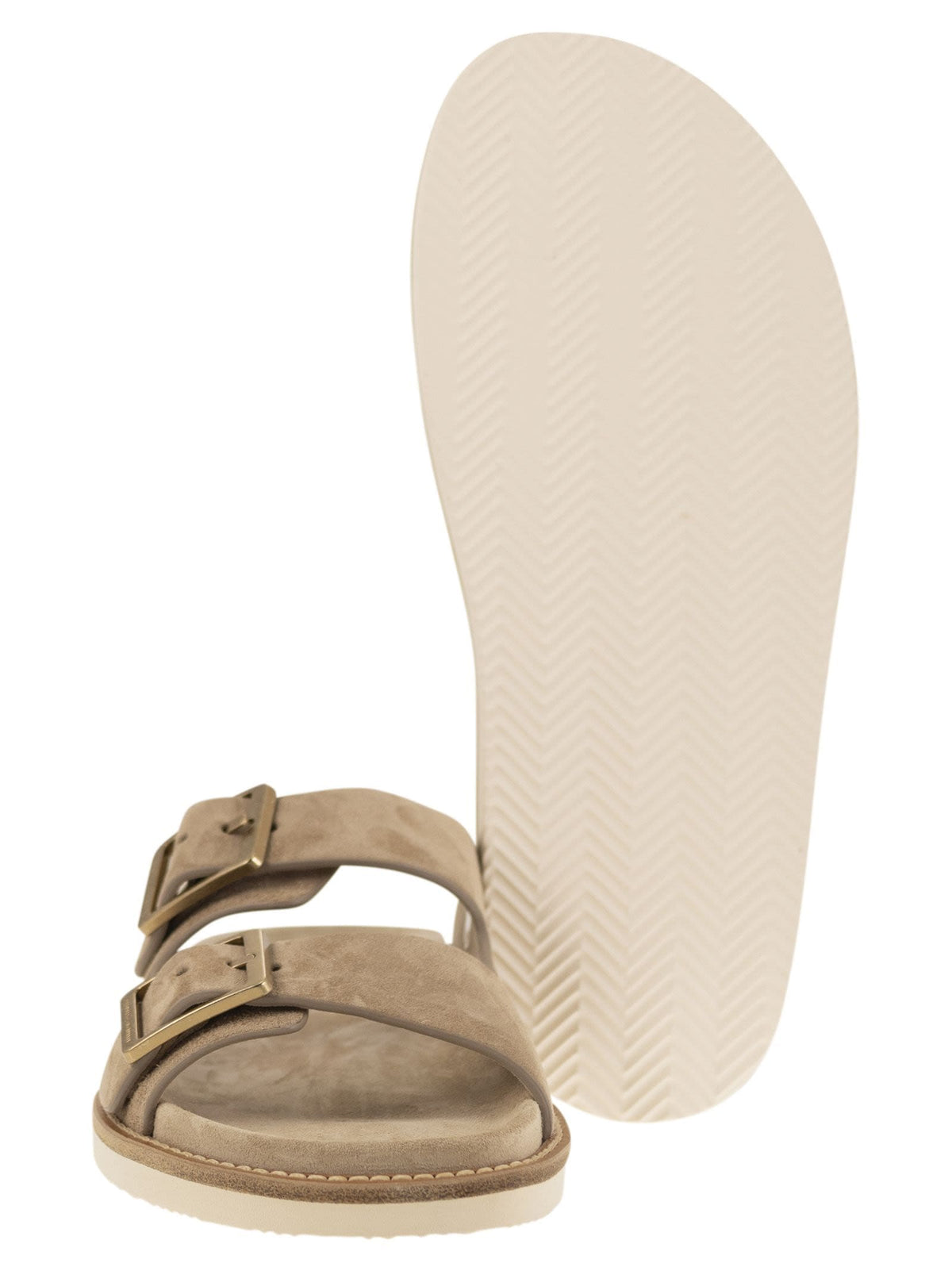 Brunello Cucinelli Urban Slides In Washed Suede | Banlieue91