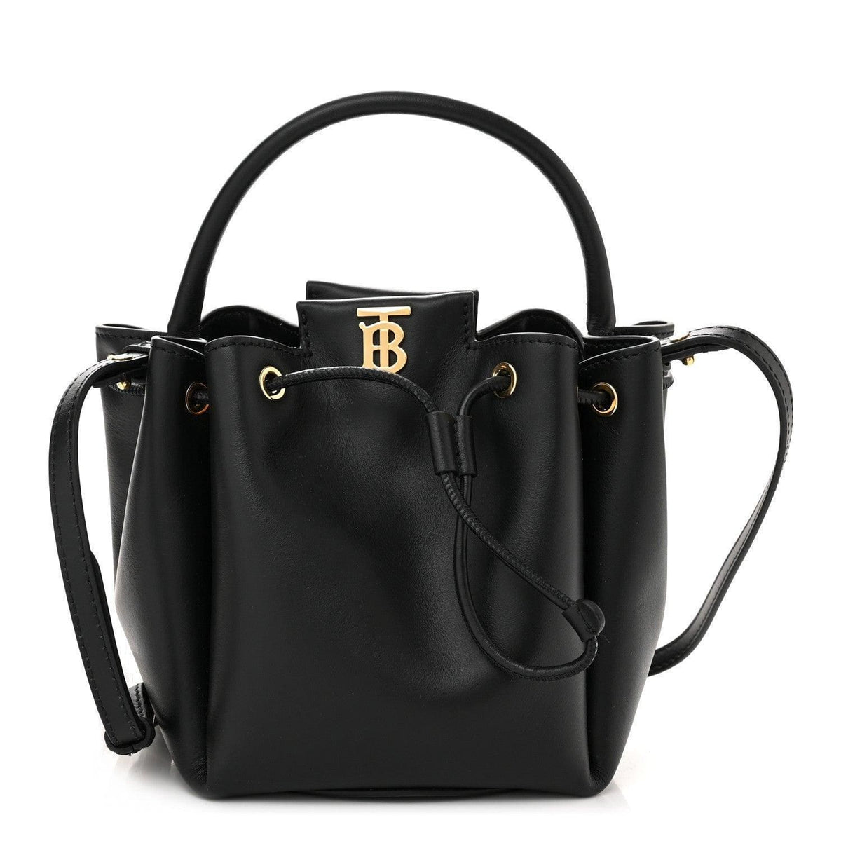 Burberry Calfskin Monogram Motif TB Bucket Black | Banlieue91