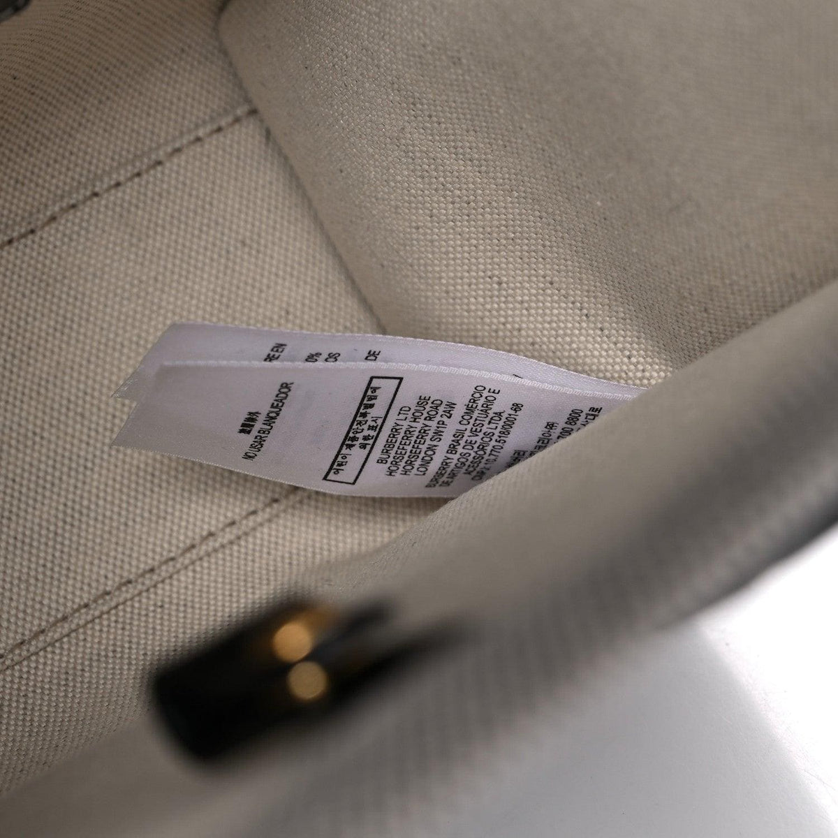 Burberry Canvas Smooth Calfskin Mini Two Tone Freya Tote | Banlieue91