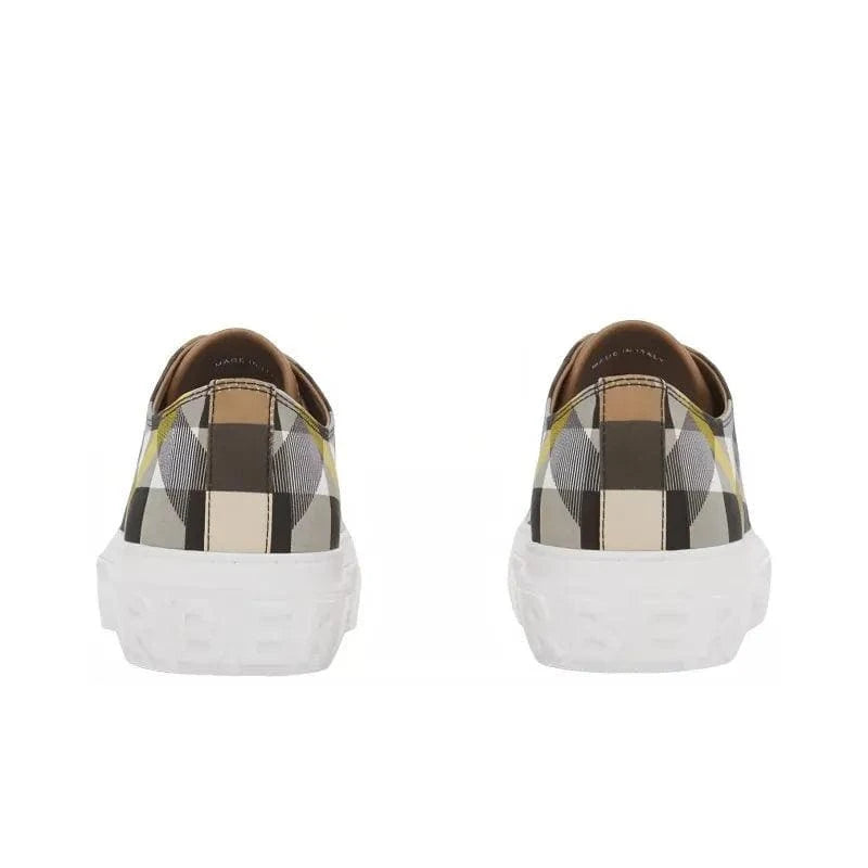 Burberry Exaggerated Check Cotton Sneakers Wheat | Banlieue91