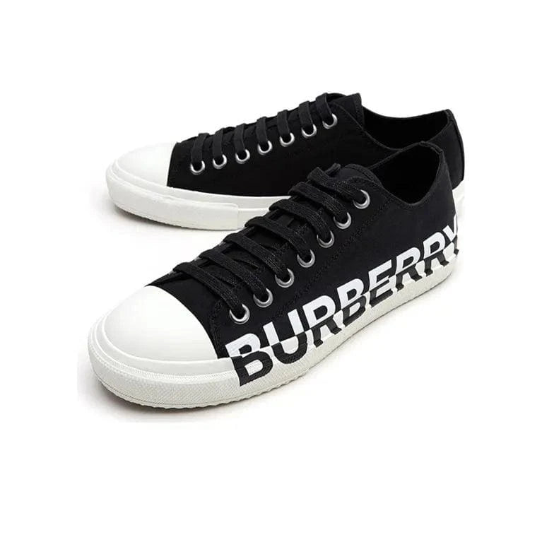 Burberry Logo Print Two Toned Sneakers 'Black Cotton White Sole' | Banlieue91