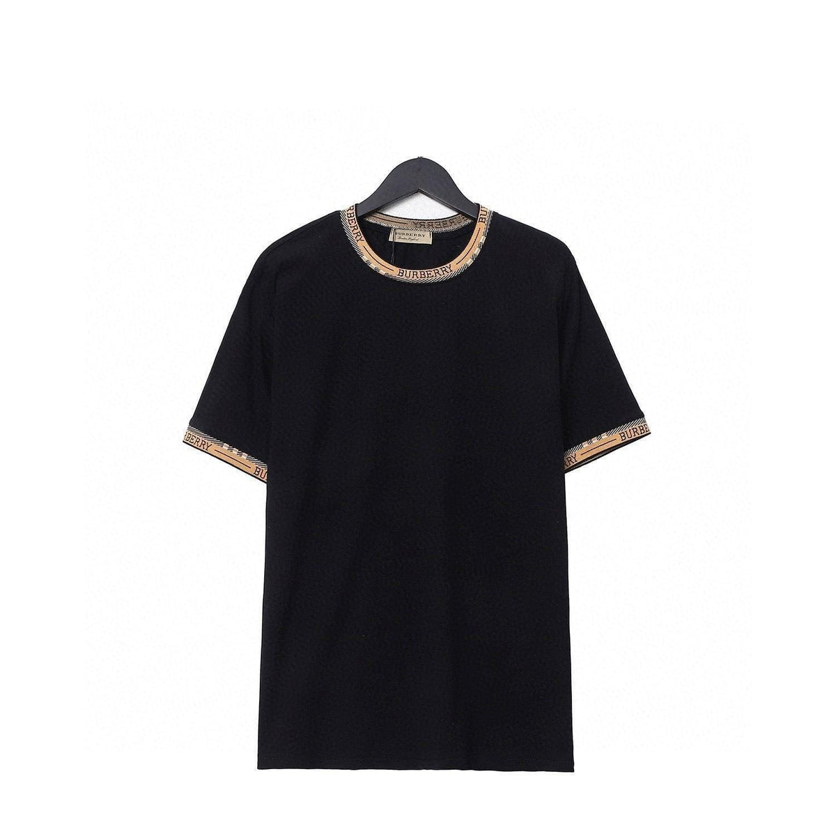 Burberry Luxury T-Shirt Without Collar 'Black & Beige' - Premium Cotton Tee | Banlieue91