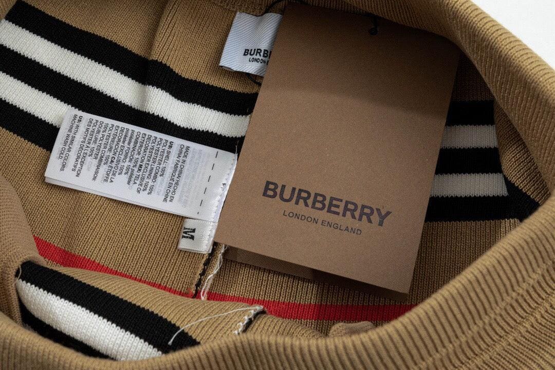 Burberry Men's Striped Cotton Knit Basketball Shorts 'Beige' | Banlieue91