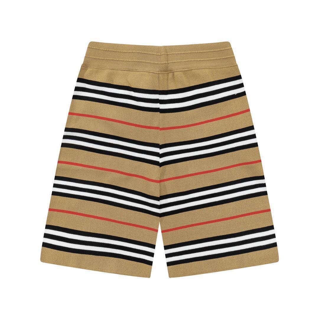 Burberry Men's Striped Cotton Knit Basketball Shorts 'Beige' | Banlieue91