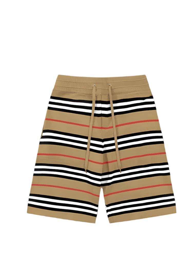 Burberry Men's Striped Cotton Knit Basketball Shorts 'Beige' | Banlieue91