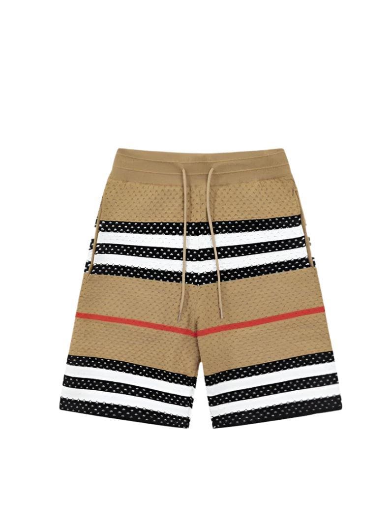Burberry Men's Striped Cotton Knit Basketball Shorts 'Beige' | Banlieue91