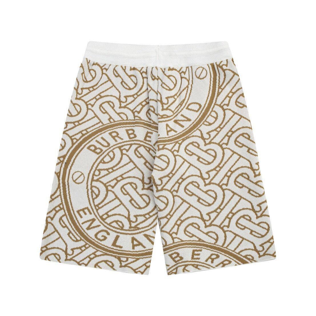 Burberry Men's Striped Cotton Knit Basketball Shorts 'Beige' | Banlieue91