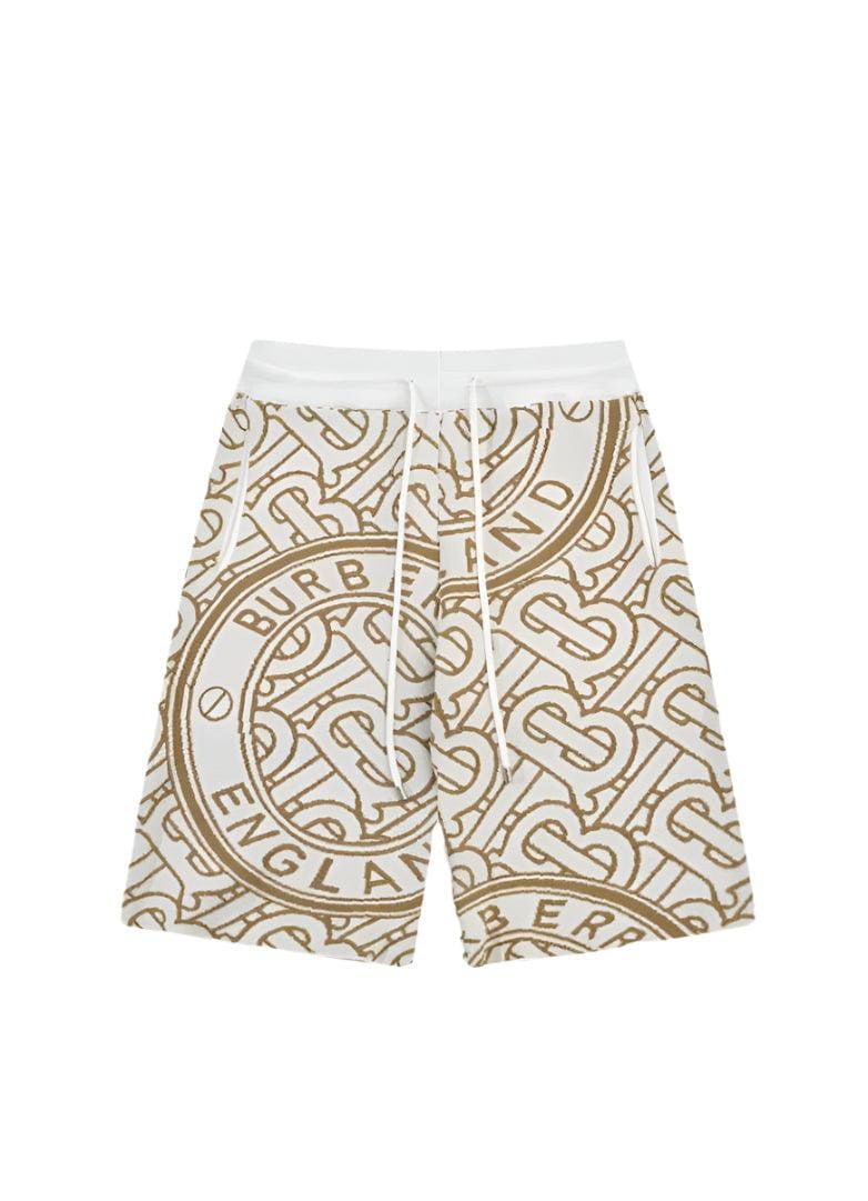 Burberry Men's Striped Cotton Knit Basketball Shorts 'Beige' | Banlieue91