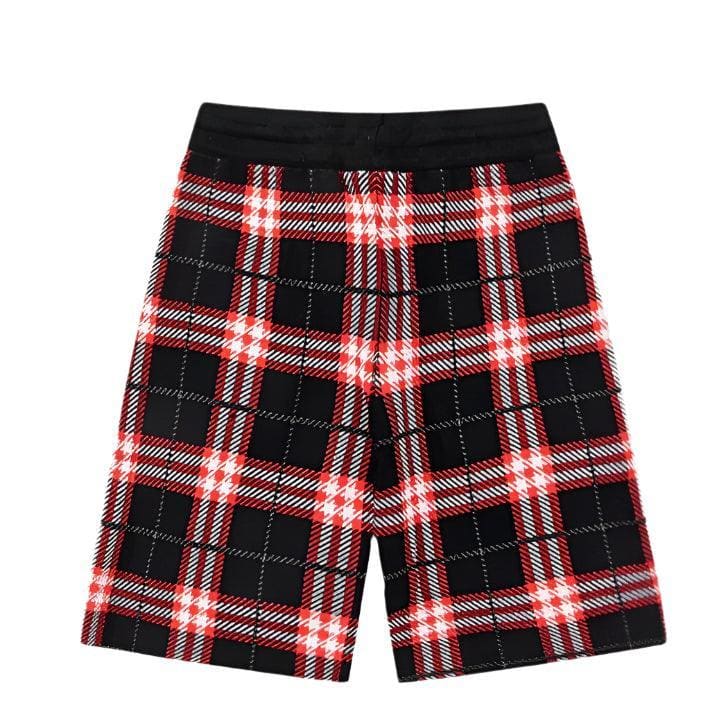 Burberry Men's Striped Cotton Knit Basketball Shorts 'Black/Red' | Banlieue91