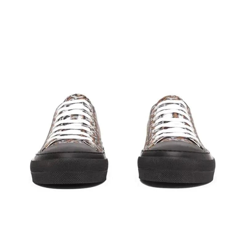 Burberry Monogram Pattern Low Top Black Orange Canvas | Banlieue91