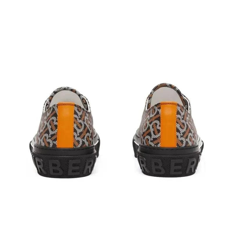 Burberry Monogram Pattern Low Top Black Orange Canvas | Banlieue91