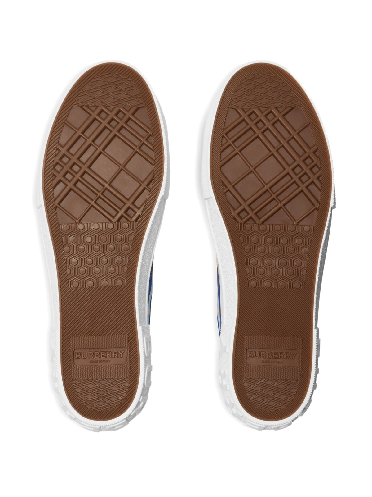 BURBERRY Stylish Cotton Sneakers with Blue Check Pattern for Men | Banlieue91