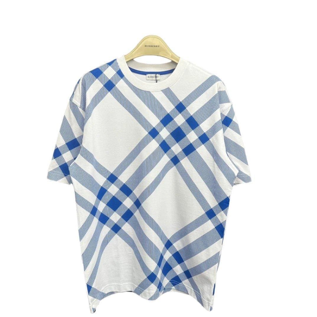 Burberry T-Shirt Without Collar 'Blue & White' | Banlieue91