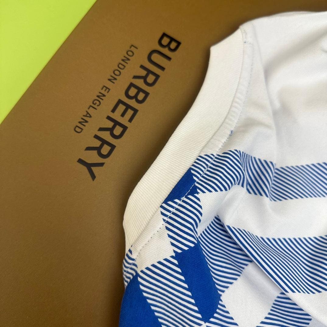 Burberry T-Shirt Without Collar 'Blue & White' | Banlieue91